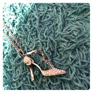 Rhinestone shoe necklace 💞🤩